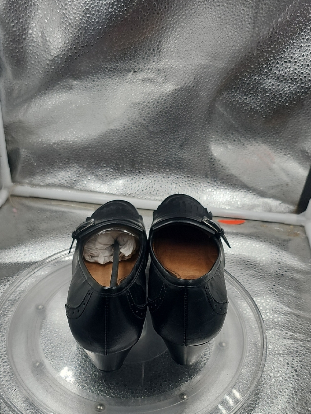 P Black Leather Womens Heeled Loafer Sz 8 Life Stride - Picture 3 of 5